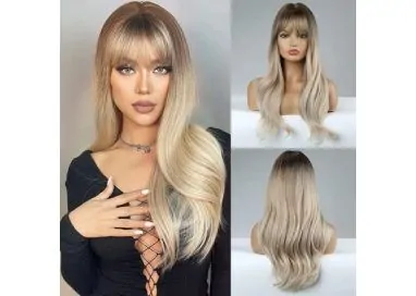 HAIRCUBE Parrucca lunga ondulata bionda