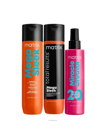 Matrix Haircare Mega Sleek Shampoo 300ml Conditioner 300ml Miracle Creator 190ml Matrix Haircare Mega Sleek Shampoo 300ml Conditioner 300ml Miracle Creator 190ml