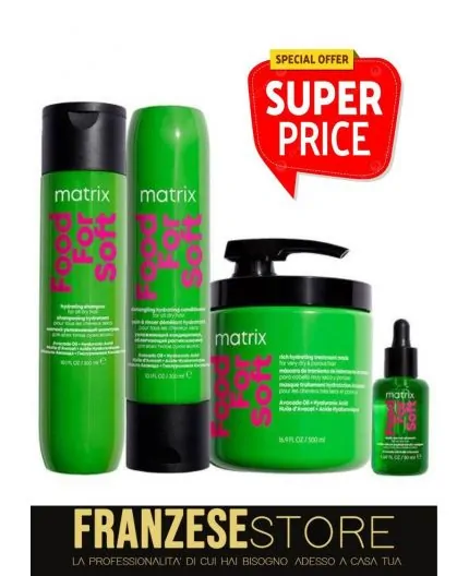 Matrix Food For Soft Shampoo 300ml Conditioner 300ml Mask 500ml Oil 50ml Matrix Food For Soft Shampoo 300ml Conditioner 300ml Mask 500ml Oil 50ml