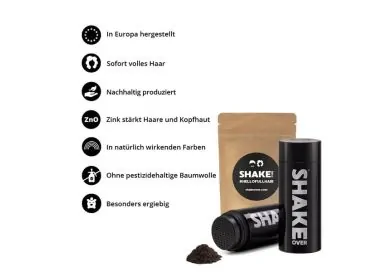 Shake Over Fibre Capillari Istantanee con Zinco – Effetto Capelli Più Folti Naturale