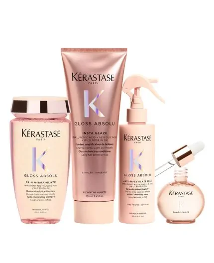 Kérastase Gloss Absolu Kit Completo, Shampoo, Conditioner, Glaze Milk e Hair Oil Kérastase Gloss Absolu Kit Completo, Shampoo, Conditioner, Glaze Milk e Hair Oil